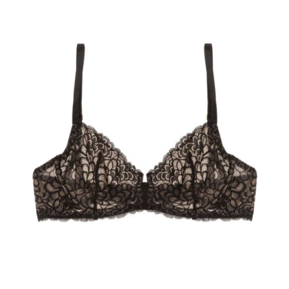 True&Co Gramercy Balconette Bra Black lace